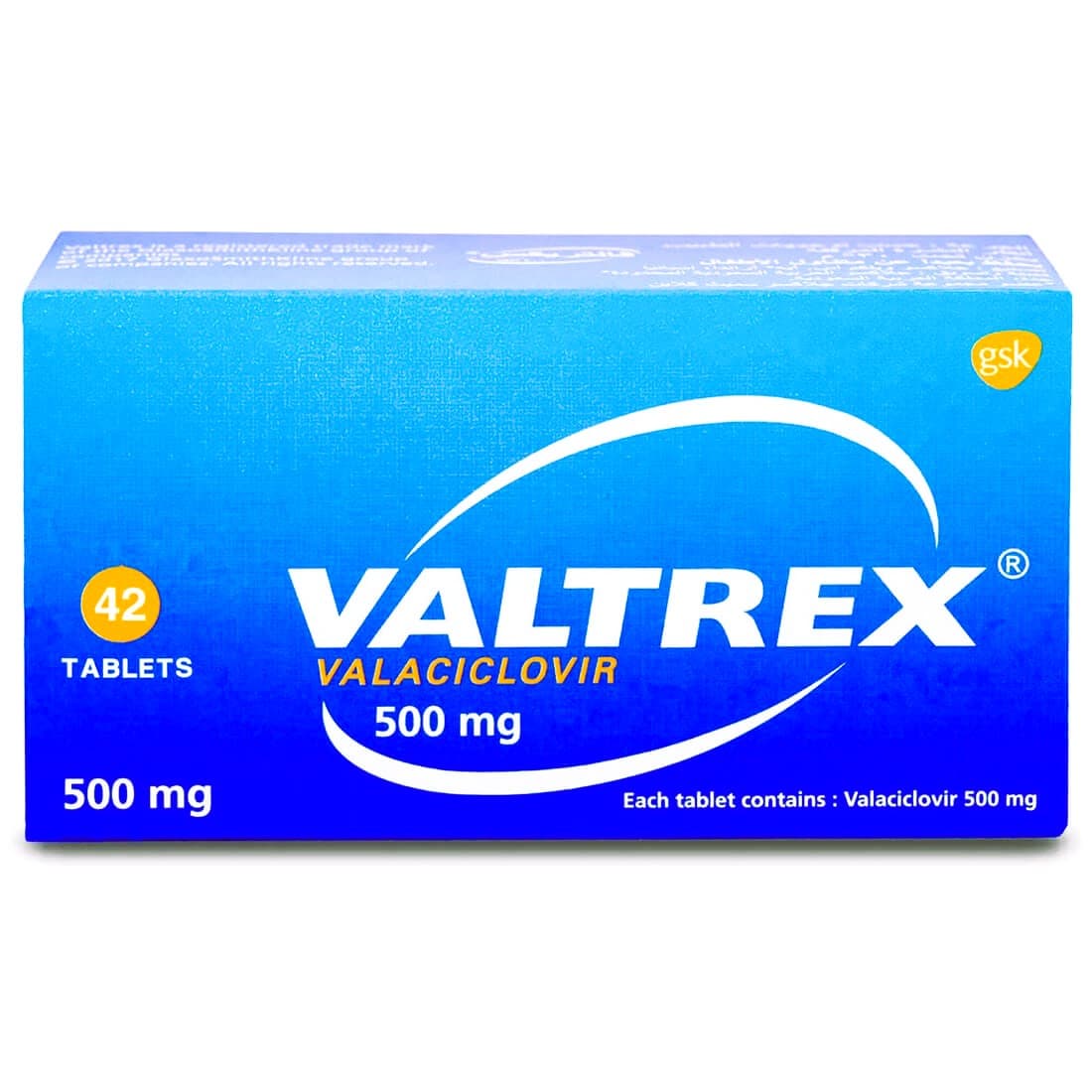 VALTREX 500mg Valaciclovir - 42 Tablets