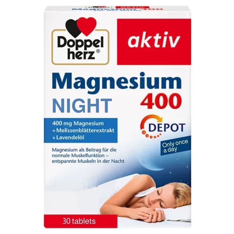 DOPPELHERZ Aktive Magnesium Night 400mg - 30 Tablets