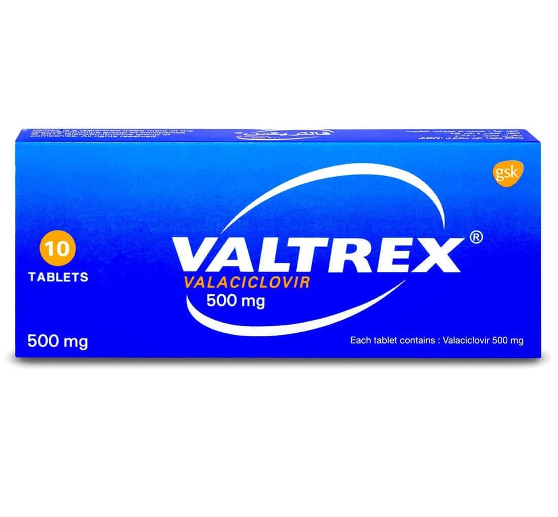 VALTREX 500mg Valaciclovir - 10 Tablets