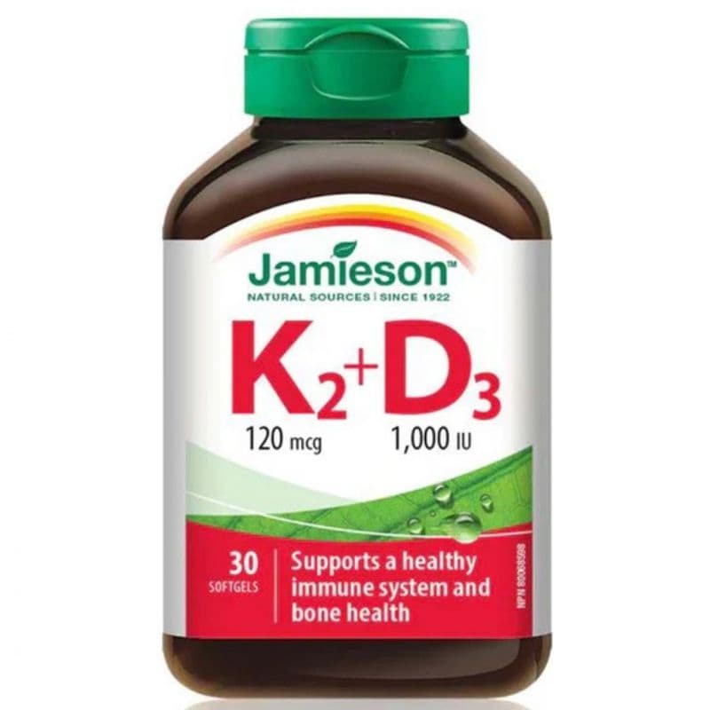 JAMIESON Vitamin K2 120mcg Plus D3 1000IU - 30 Sofgels