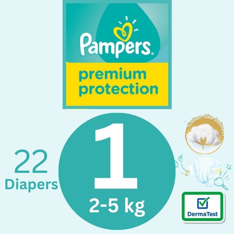 PAMPERS Premium Protection S1 Baby Diapers 2-5Kg - 22 Pieces 18300