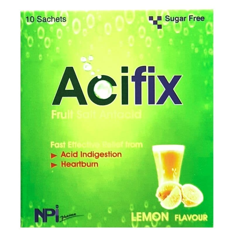 ACIFIX Fruit Salt Antacid Lemon - 10 Sachets