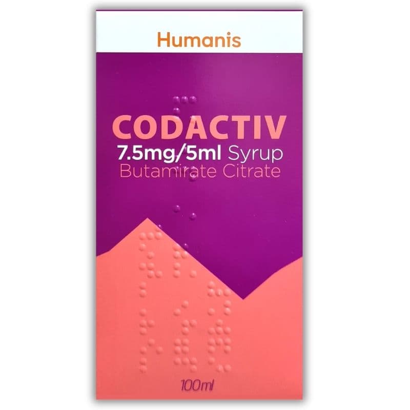 CODACTIV 7.5mg/5ml Butamirate Citrate - 100ml Syrup