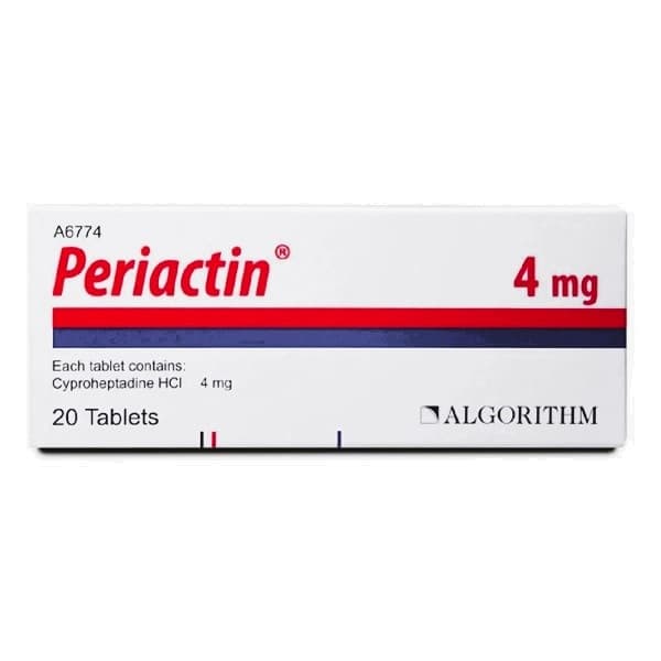 PERIACTIN 4mg Cyproheptadine - 20 Tablets