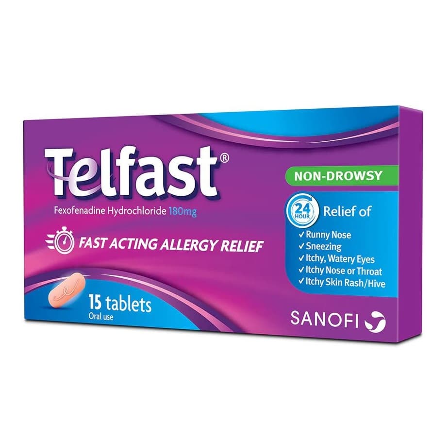 TELFAST 180mg Fexofenadine HCL - 15 Tablets