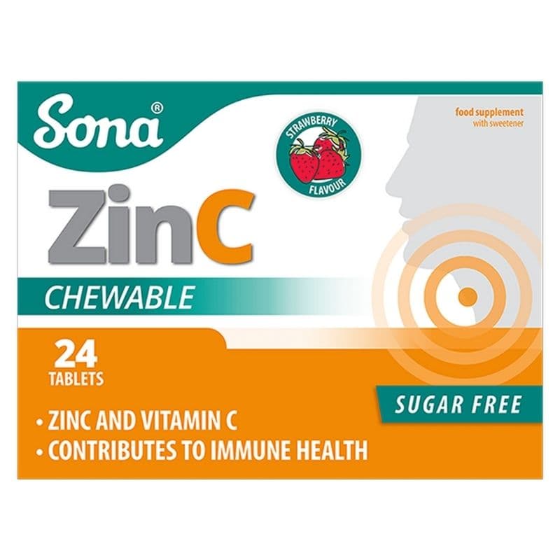 SONA Zinc & Vitamin C - 24 Chewable Tablets