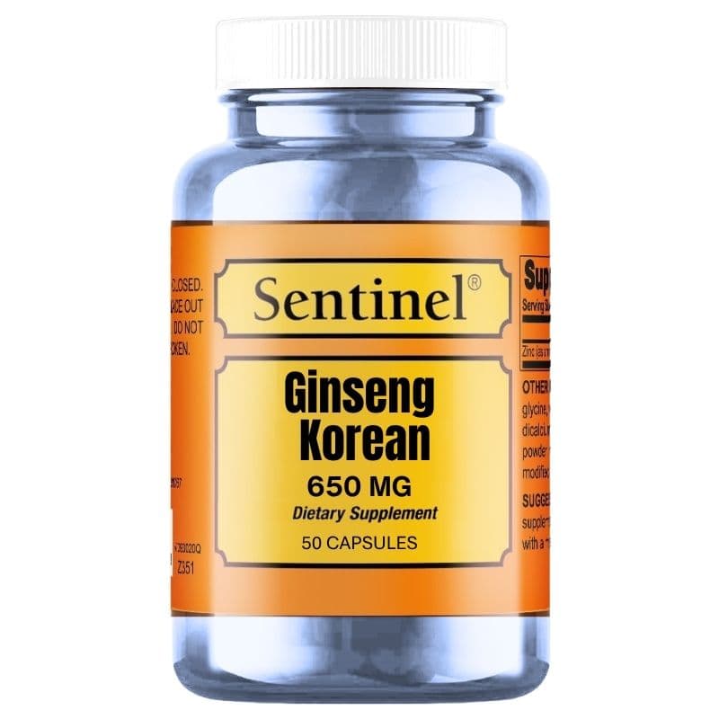 SENTINEL Ginseng Korean 650mg - 50 Capsules