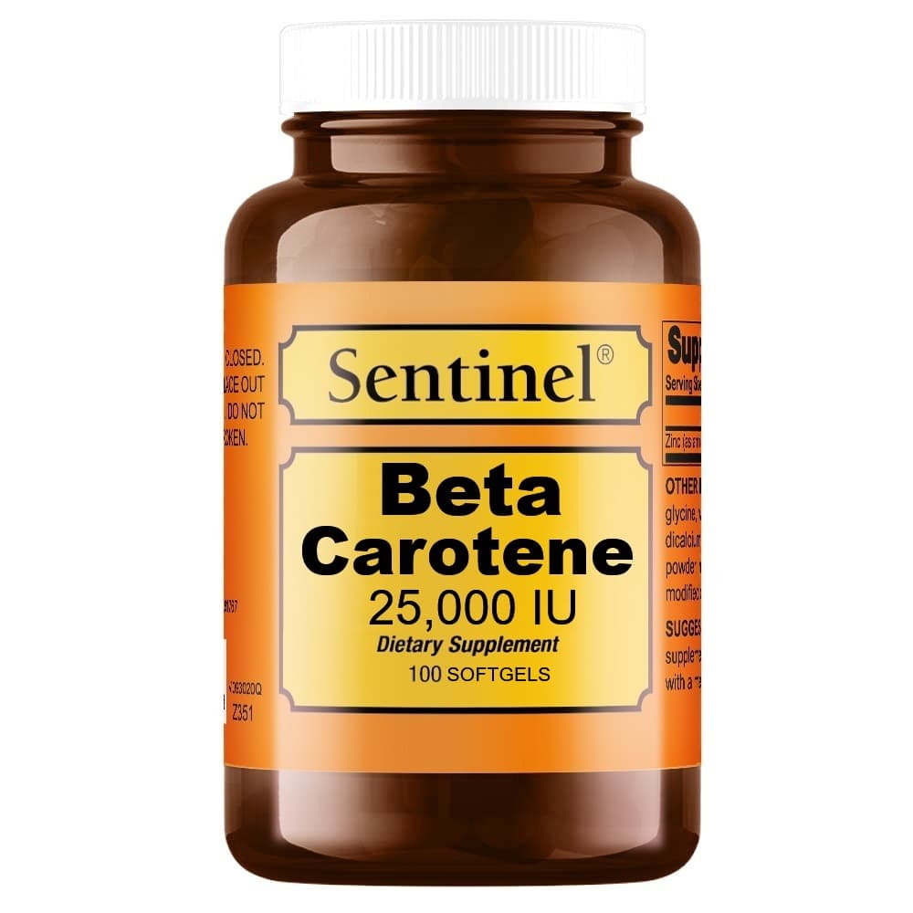 SENTINEL Beta Carotene 25000IU - 100 Softgels