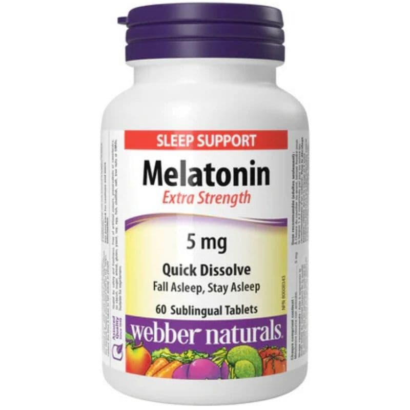 WEBBER Melatonin 5mg Extra Strength - 60 Sublingual Tablets
