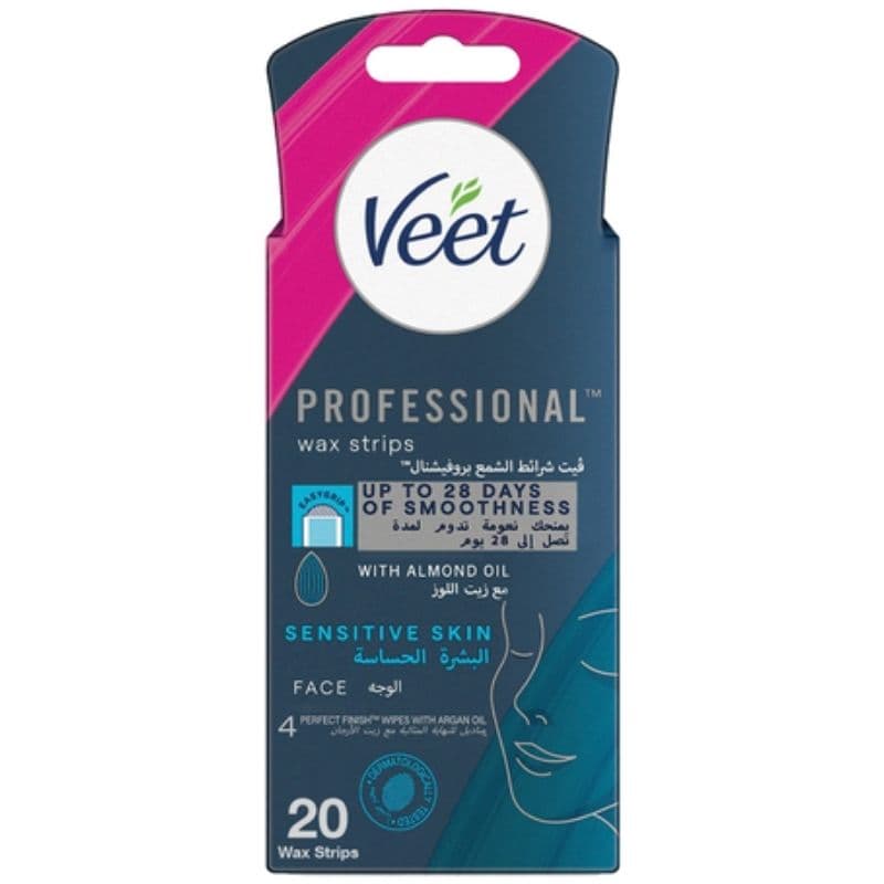 VEET Professional Wax Strips Face Sensitive Skin - 20 Pieces 7800