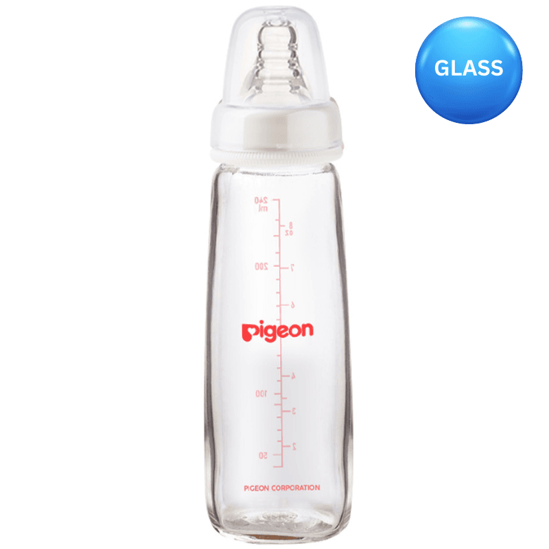 PIGEON Glass Bottle Slim Neck Clear - 240ml A280