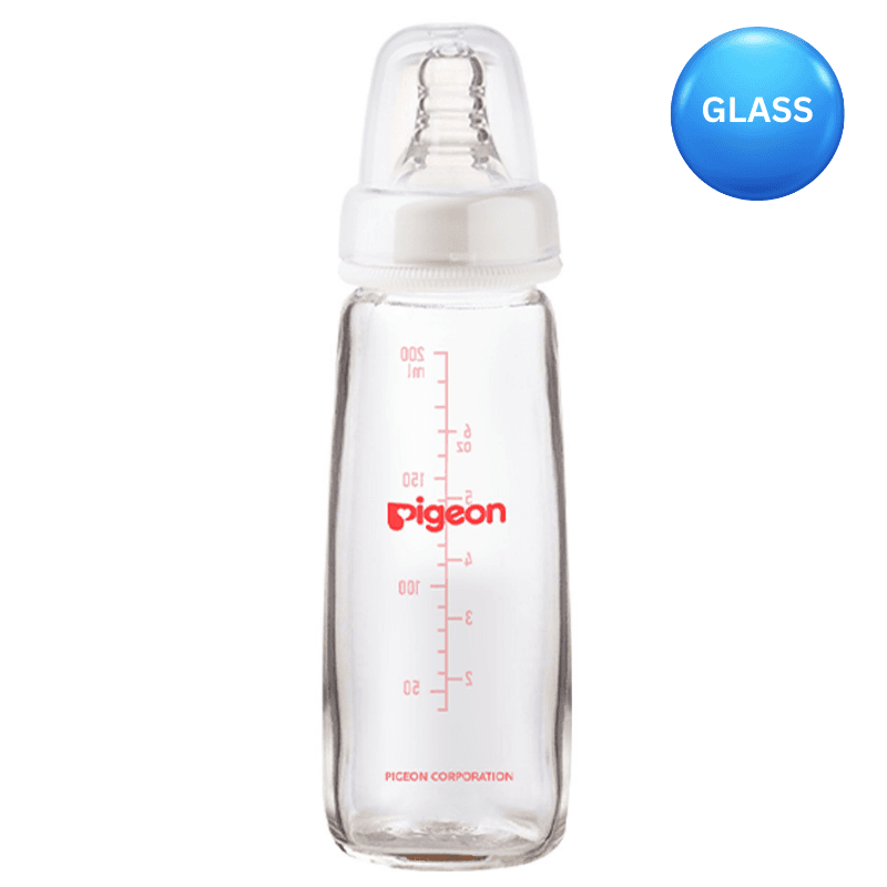PIGEON Glass Bottle Slim Neck Clear - 200ml PA281