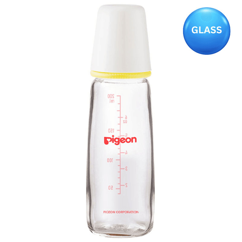 PIGEON Glass Bottle Slim Neck White - 200ml A291