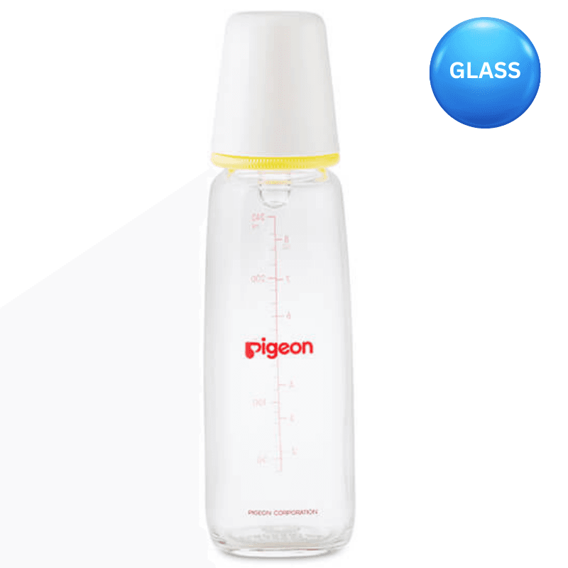 PIGEON Glass Bottle Slim Neck White - 240ml A290