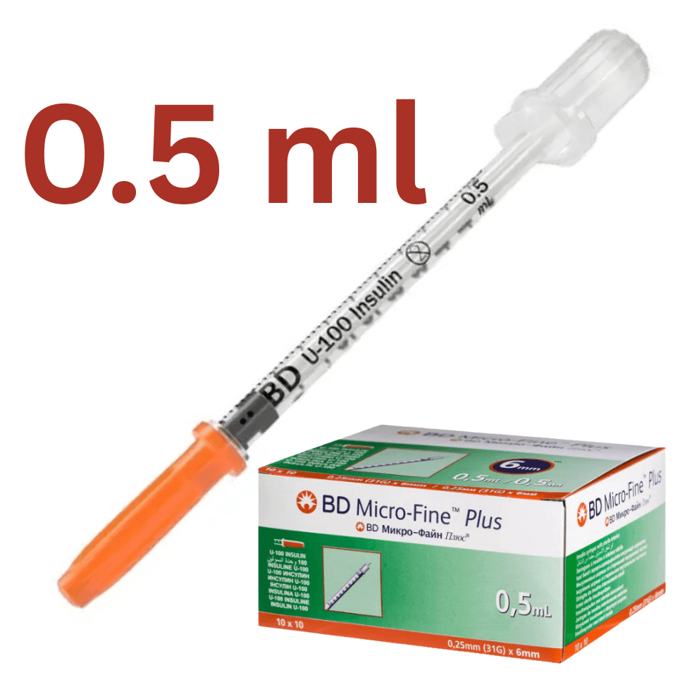 BD MICRO-FINE Plus 0.5ml 31g x 6mm - 100 Syringes