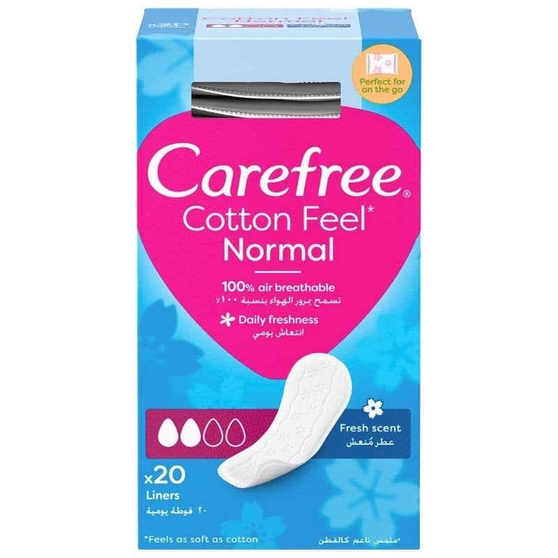 CAREFREE Cotton Feel Normal Fresh Scent Liner Sanitary Pads - 20 Pieces JJCCFR110