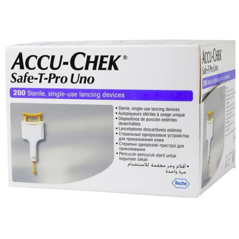ACCU-CHEK Safe-T-Pro Uno - 200 Single Use Lancing Devices