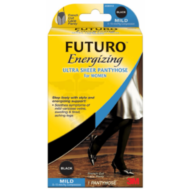 FUTURO Ultra Sheer Pantyhose Women F Cut - Large Black 71018