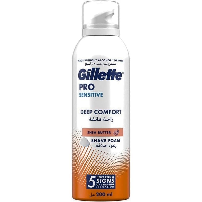 GILLETTE Shave Foam Pro Sensitive Deep Comfort Shea Butter - 200ml 8900
