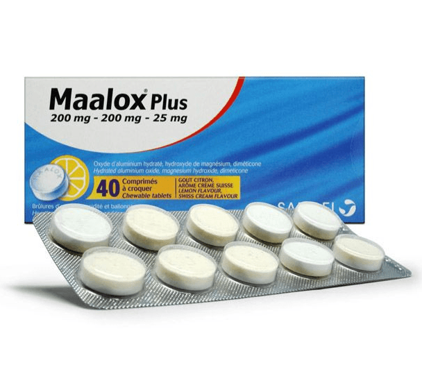 MAALOX Plus Lemon/Swiss Cream Flavor- 40 Chewable Tablets