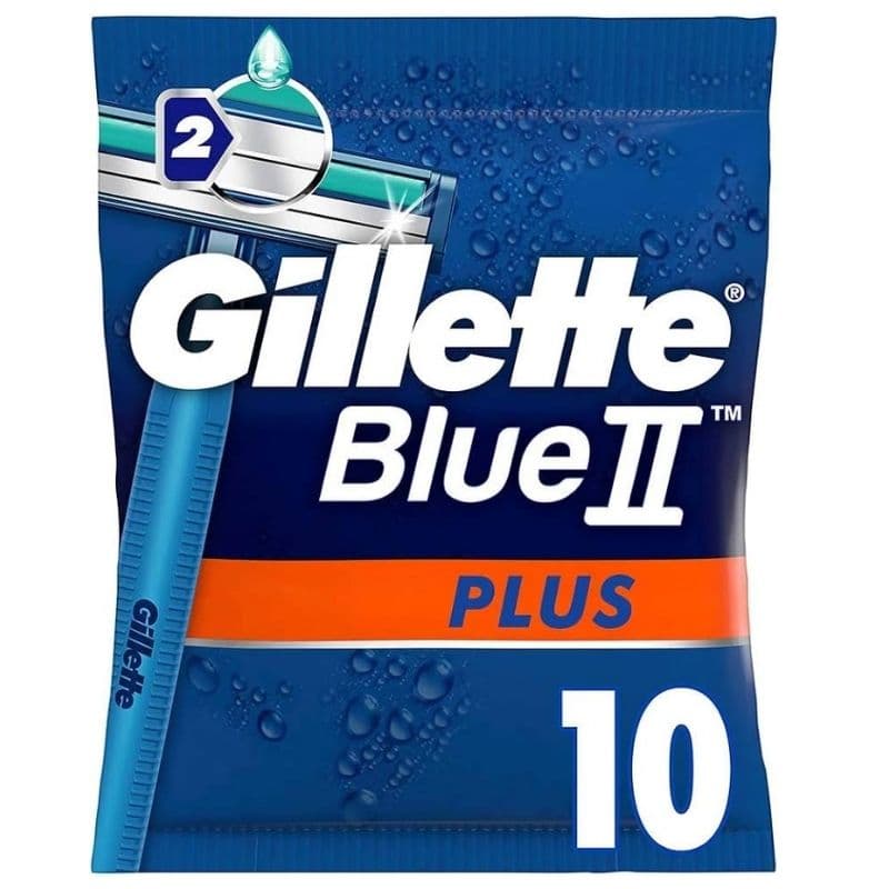 GILLETTE Blue II Plus Bag - 10 Disposable Razors 12600