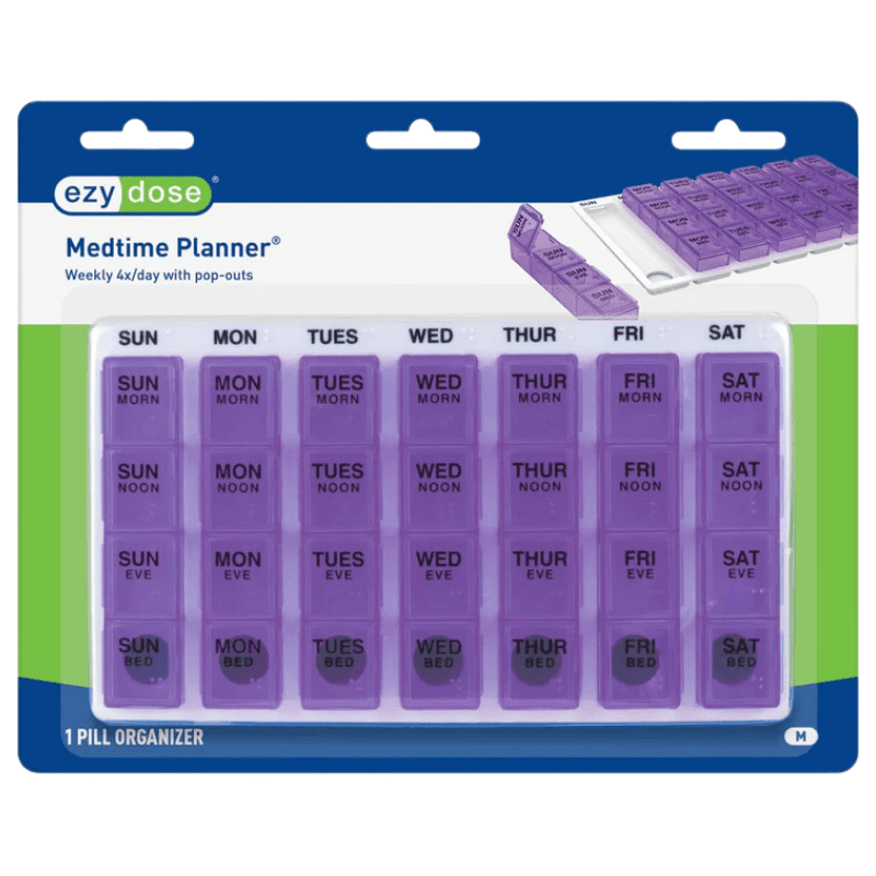 EZY DOSE - Pill Planner Weekly 4x/day with Pop-out - Medium 67124