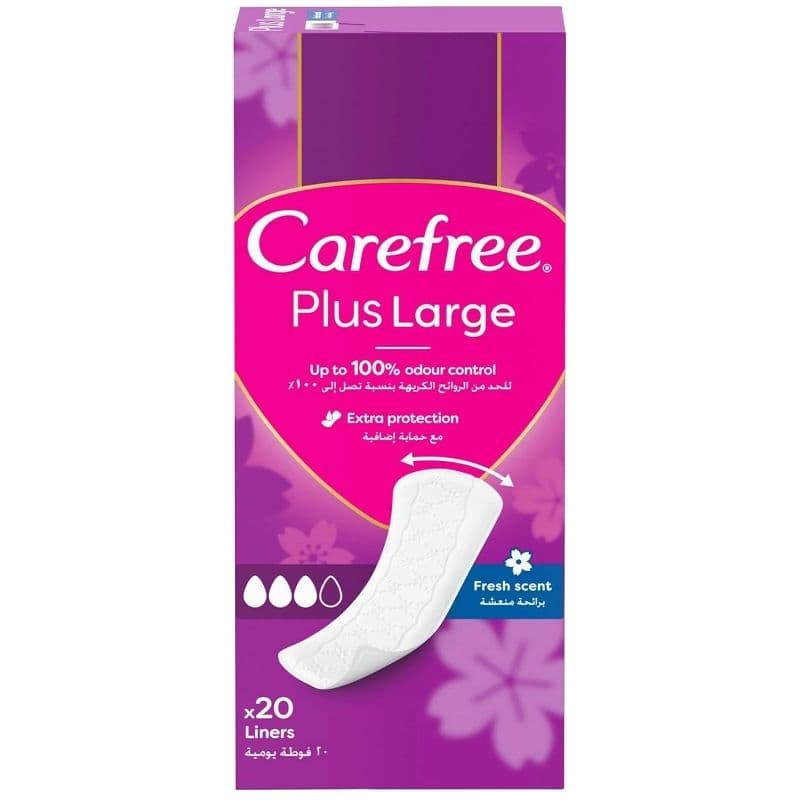 CAREFREE Plus Large Fresh Scent Liner Sanitary Pads - 20 Pieces JJCCFR301
