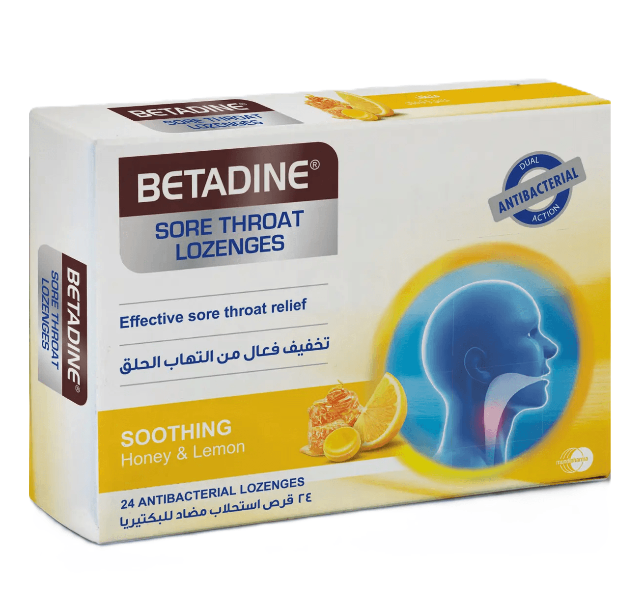 BETADINE Sore Throat Honey & Lemon - 24 Lozenges