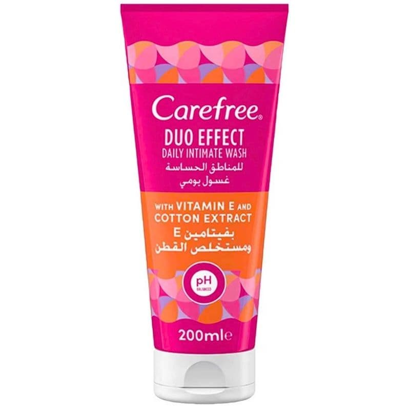 CAREFREE Duo Effect Daily Intimate Wash Vitamin E & Cotton - 200ml CFR005