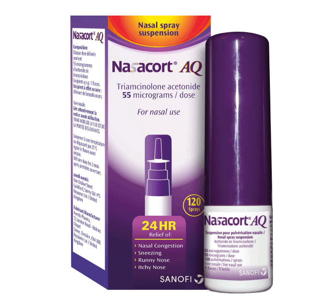 NASACORT AQ 55mcg Triamcinolone - Nasal Spray 120 Dose