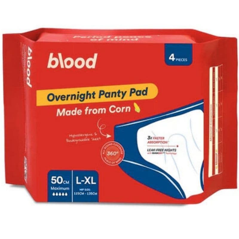 BLOOD Corn Overnight Large/XLarge - 4 Sanitary Panty Pads