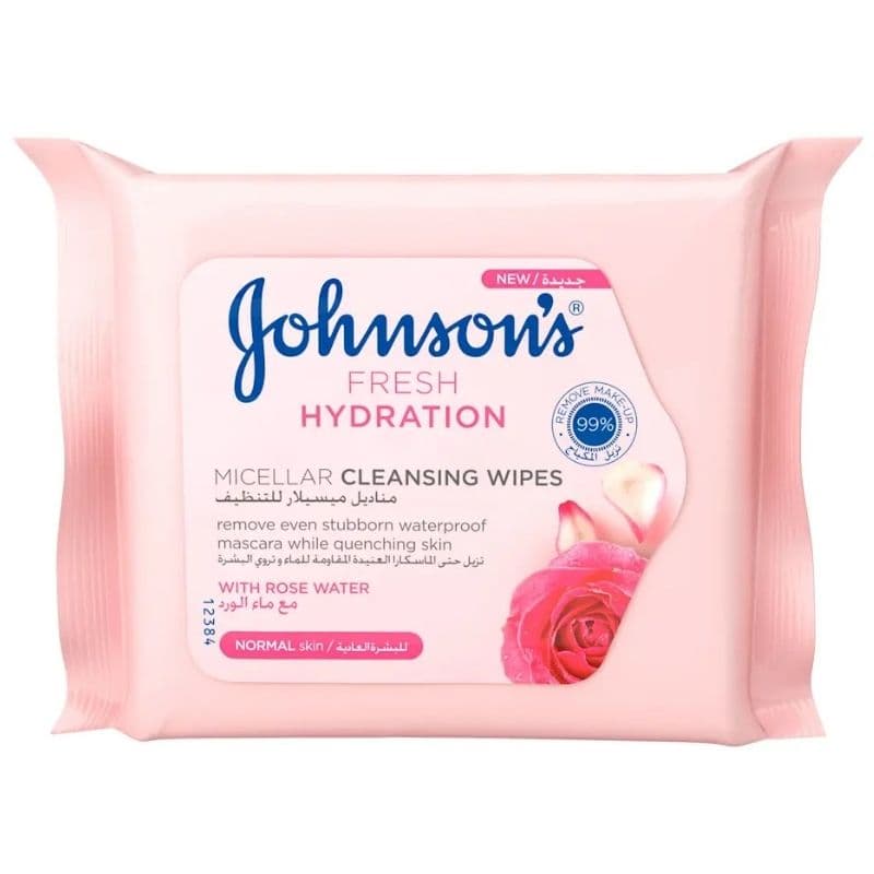 JOHNSON Micellar Normal Skin with Rose Water Wipes - 25 Pieces JAR301