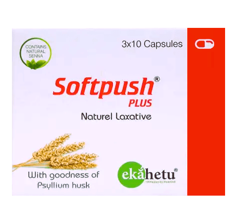 PRAKRUTI Softpush Plus Natural Laxative - 30 Capsules