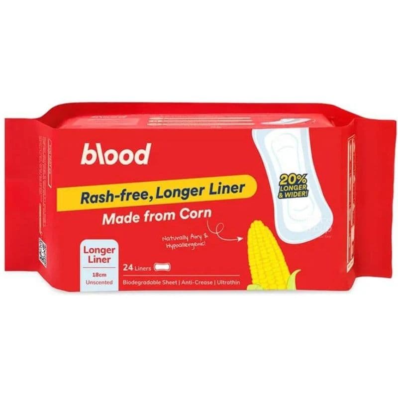 BLOOD Corn Longer Liner 18cm Unscented - 24 Sanitary Liners