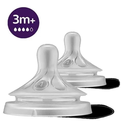 PHILIPS AVENT 2 Natural Bottle Nipple Teats 3m+ SCY964/02 12041